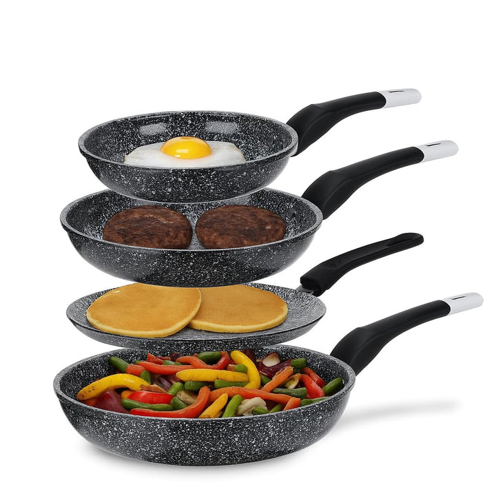 EliteHoff Pfannenset Induktion 4-teilig, Bratpfannenset (20/24/28 cm) + crepe pfanne 24 cm, Induktio