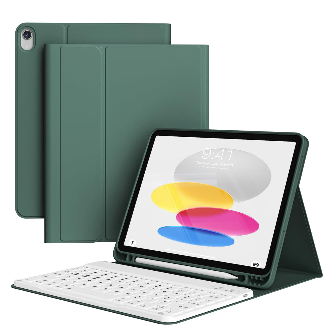 Hülle mit Tastatur für iPad A16 2025 / iPad 11./10. Generation 2022 10,9 Zoll, Magnetisch Bluetooth-