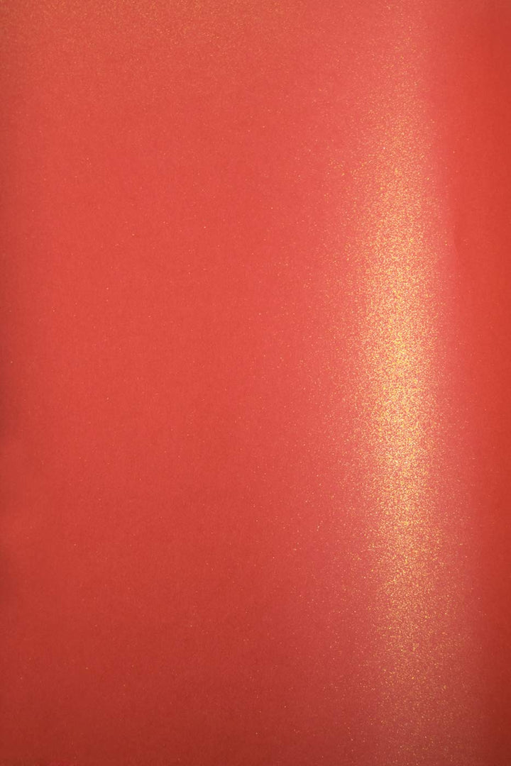 Netuno 100x Bastelkarton Perlmutt-Rot DIN A4 210x 297 mm 280g Aster Metallic Ruby Gold Effekt-Karton