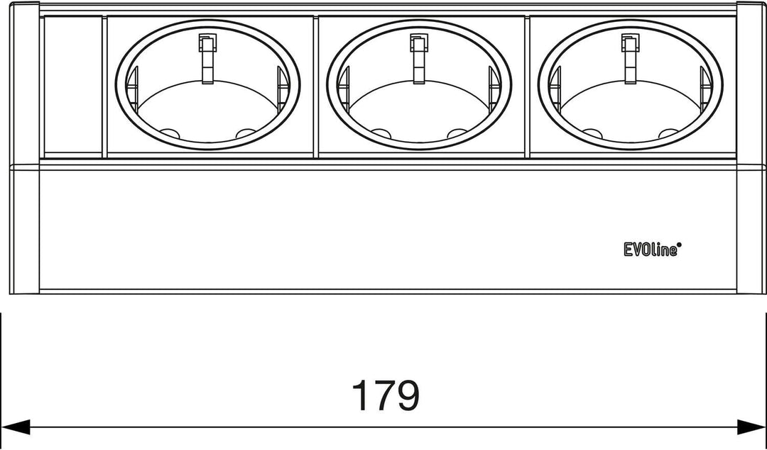 EVOline 159360001100 Steckdosenelement V-Dock 3 x Schuko schwarz 3x Schuko schwarz, 3x Schuko schwar