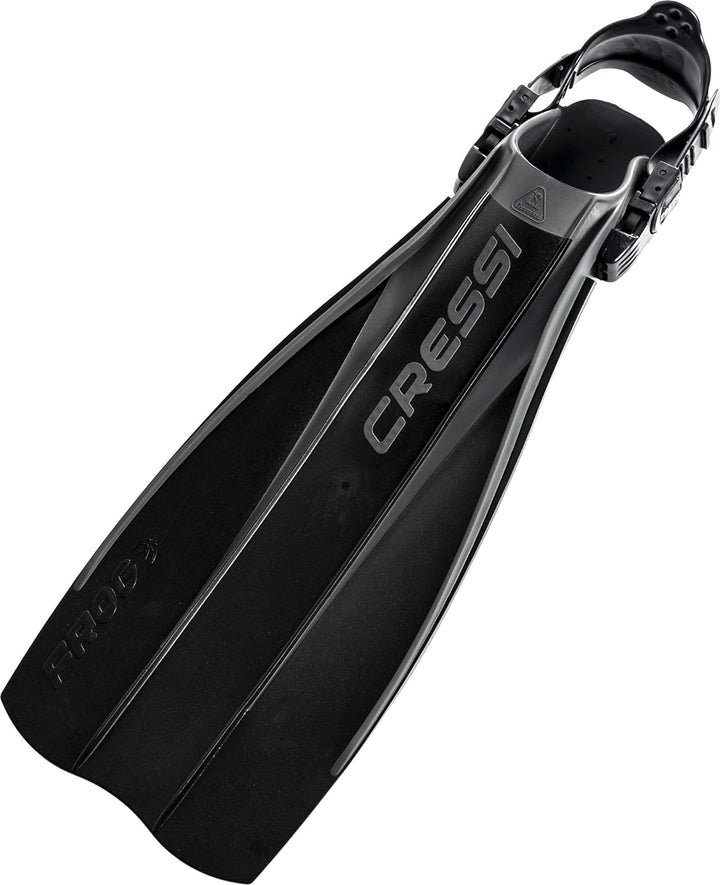 Cressi Geräteflossen Tauchen Frog Made in Italy Verstellbare Flossen S/M Schwarz, S/M Schwarz