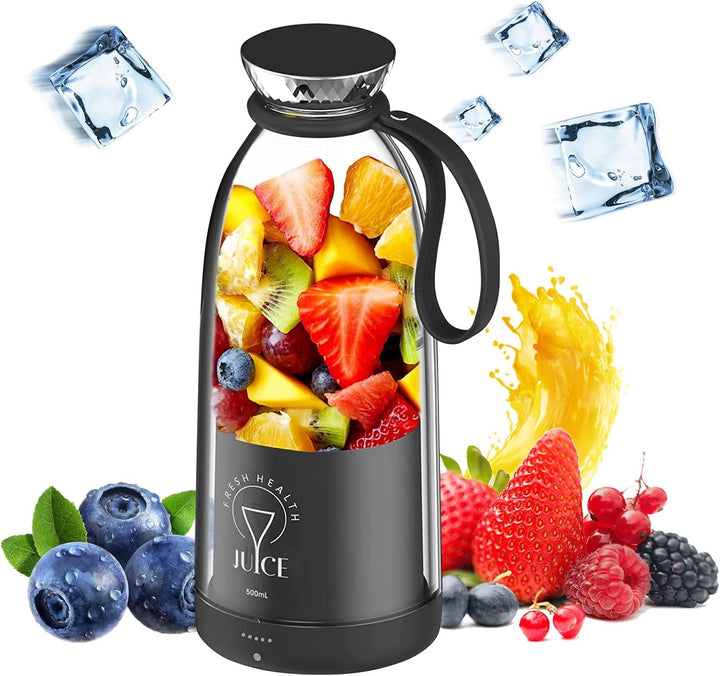 Mixer Smoothie Maker,500ml Tragbarer Mixer,Wiederaufladbarer Mini-Mixer,Juice Mixer Flasche,Multifun