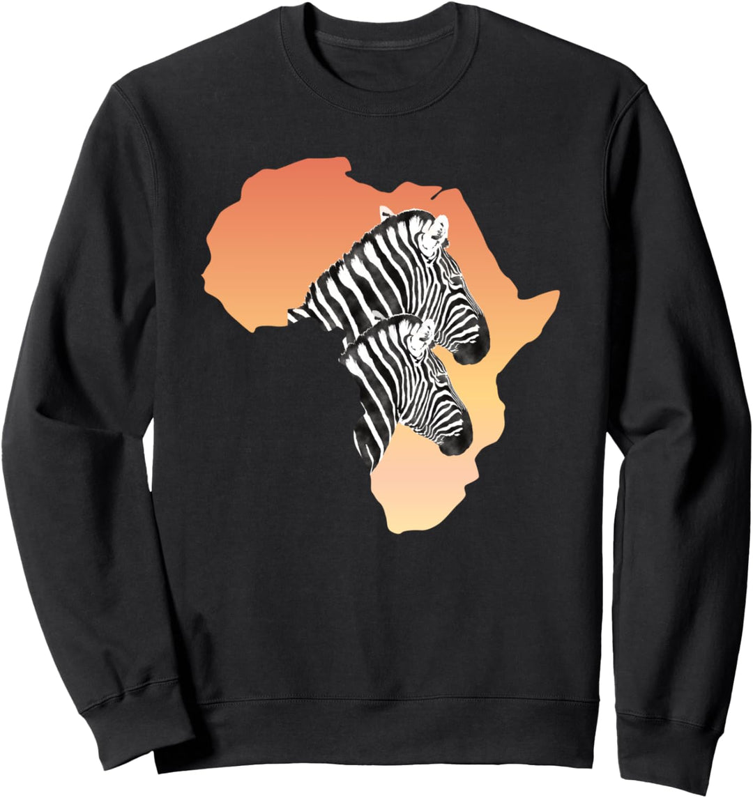Afrikakarte mit Zebras - Afrika Fan Sweatshirt