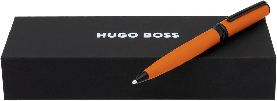 Hugo Boss Kugelschreiber Gear Matrix Orange aus Messing hergestellt, Farbe: Leuchtendes Orange, Abme