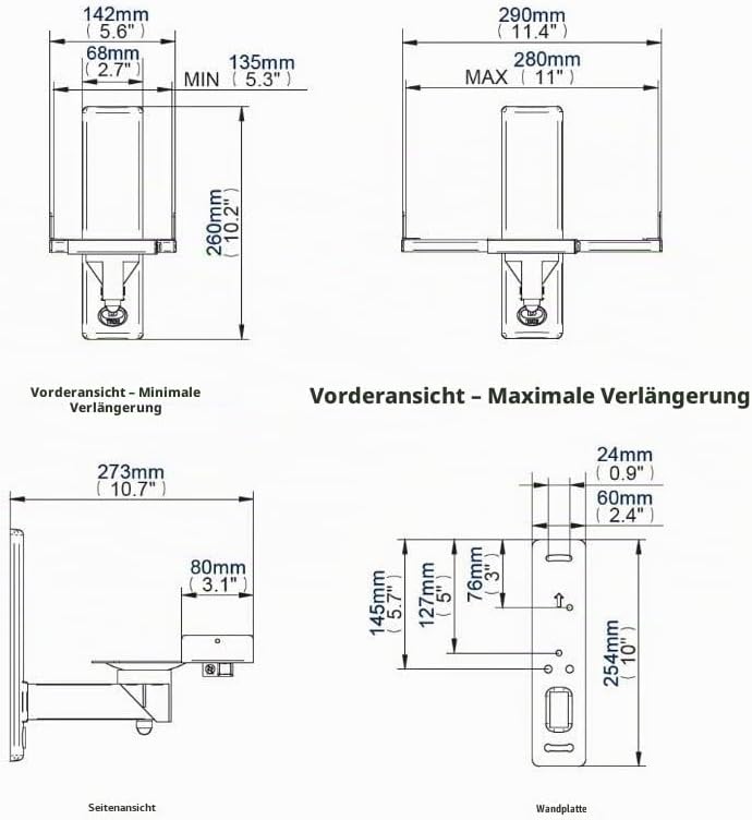 BT77 White - Paar Wandhalterungen für Lautsprecher C/Weiss