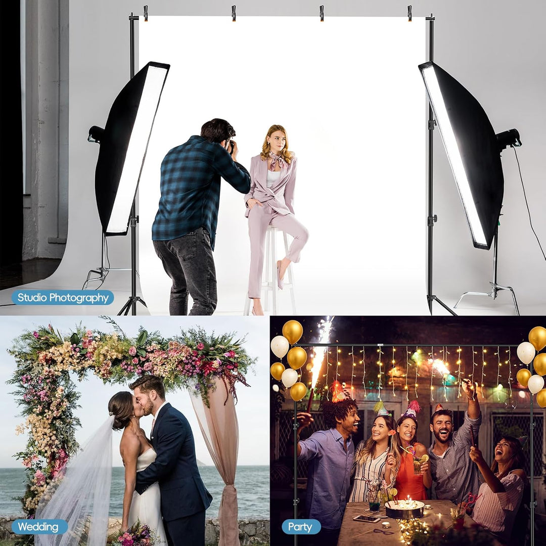 EMART Studio Hintergrund Ständer 3x3m, Professionelles Hintergrundsystem Fotografie Heavy Duty Hinte