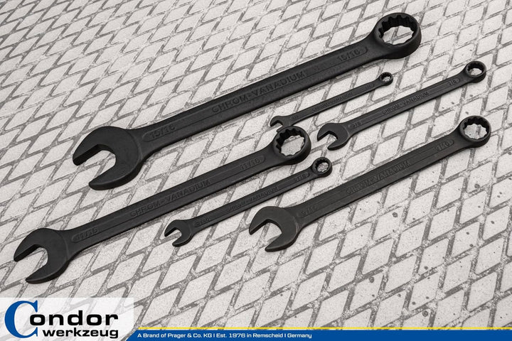 CONDOR Werkzeug 55040 | Gabel-Ringschlüssel-Satz | 12-tlg. | zöllig | 1/4" - 15/16" | Chrom-Vanadium