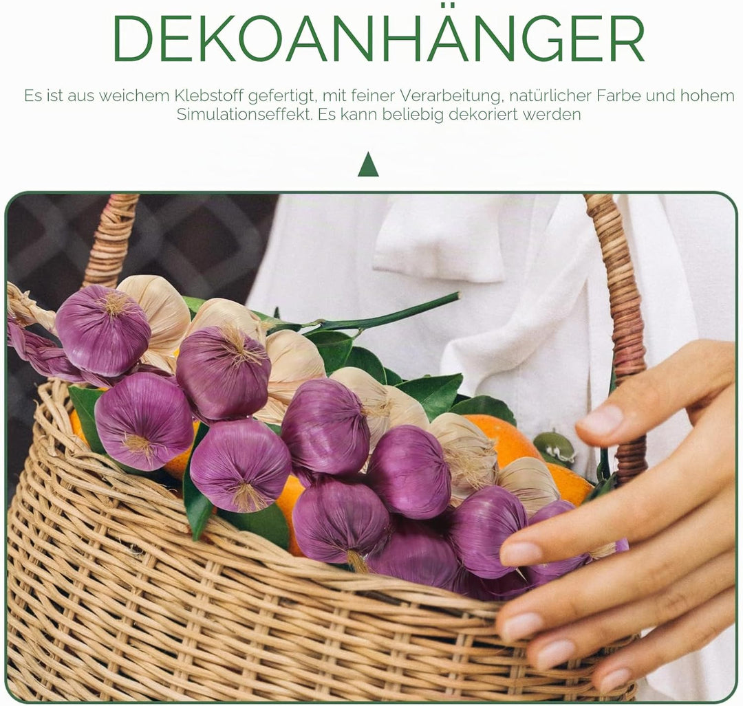 FOMIYES 2 Stücke Künstliche Knoblauch String Lebensechte Gef?lschte Knoblauch H?ngen Girlande Dekora