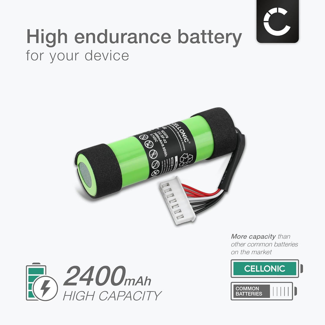 CELLONIC, Lautsprecherakku kompatibel mit Sony SRS-X2 (2400mAh, 3.7V) Ersatzakku 9-885-197-08, SF-02