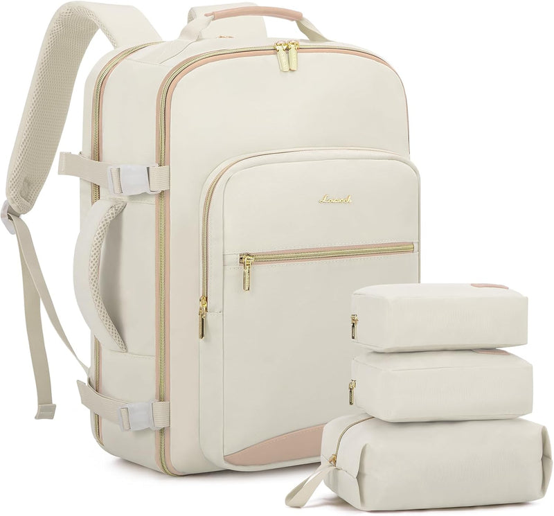 LOVEVOOK Handgepäck Rucksack, 40L Gross Reiserucksack Damen Flugzeug Koffer 45x36x20, Wasserdicht Tr