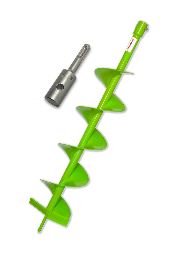 WERHE® Profi Bohrer VollStahl, Erdbohrer für bohrmaschine 150 mm extrem robust mit SDS Plus Adapter
