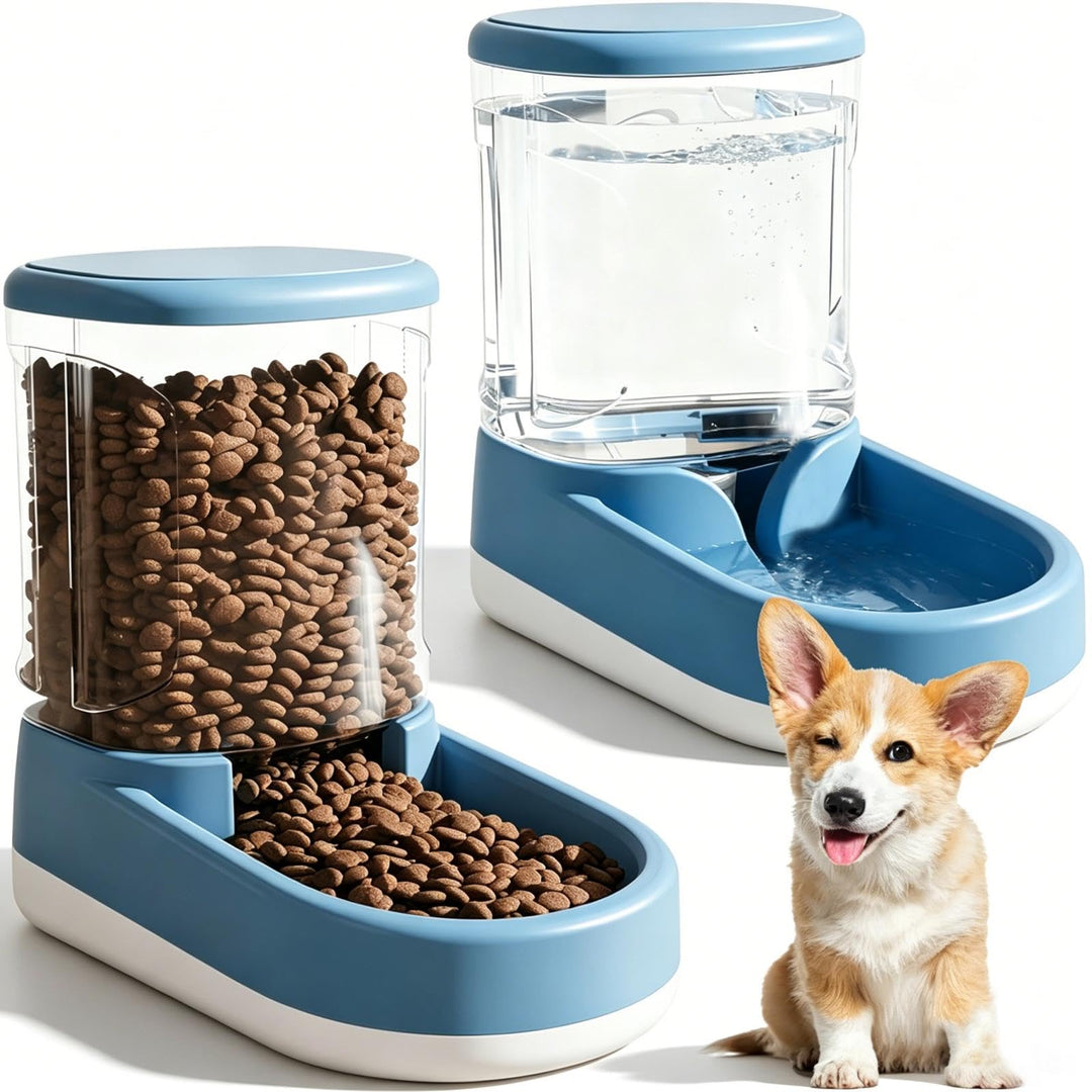 Frutilexia2 Stück 3.8 L Automatischer Futterspender, Futterspender und Wasserspender für Hunde, Katz