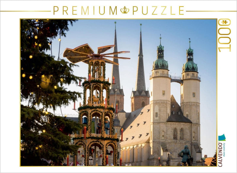 CALVENDO Puzzle Hallescher Weihnachtsmarkt 1000 Teile Lege-Grösse 64 x 48 cm Foto-Puzzle Bild von Ma