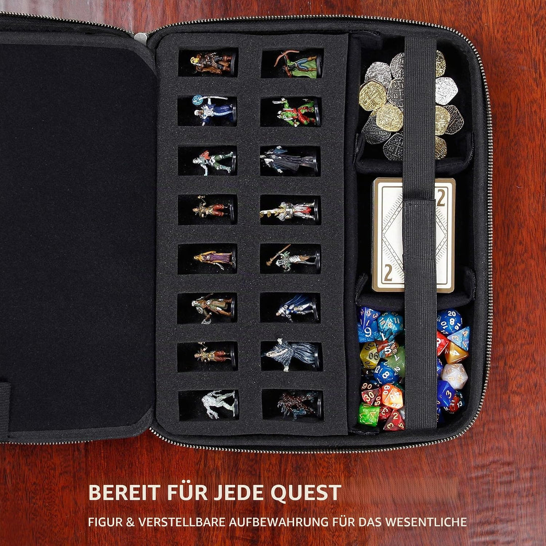 RPG-Organizer-Tasche – DND-Ordner mit integriertem Zeichenblatthalter und löschbarem Anreissfeld, Wü