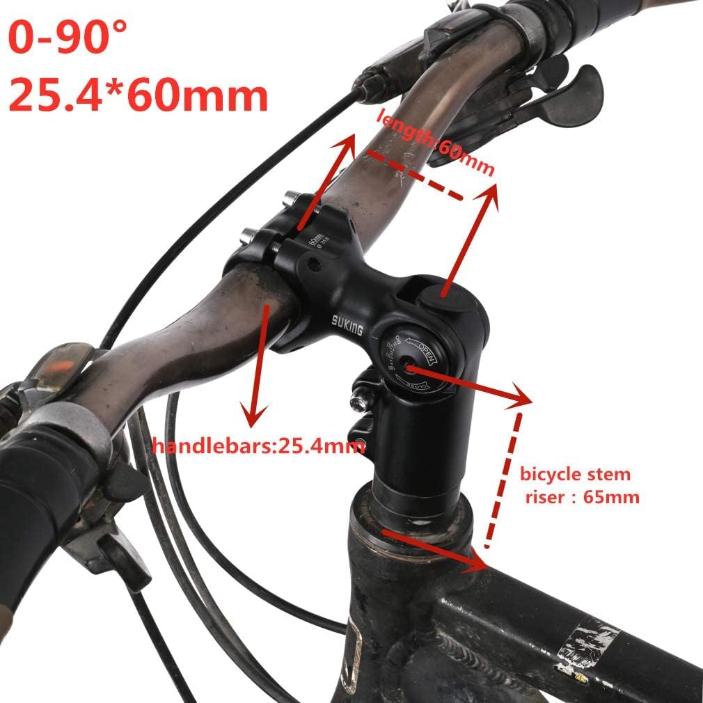 BESNIN Fahrrad Vorbau,Radfahren MTB Vorbau 0-90° 31.8MM OR 25.4MM 60/93/100mm Mountainbike Lenker Vo