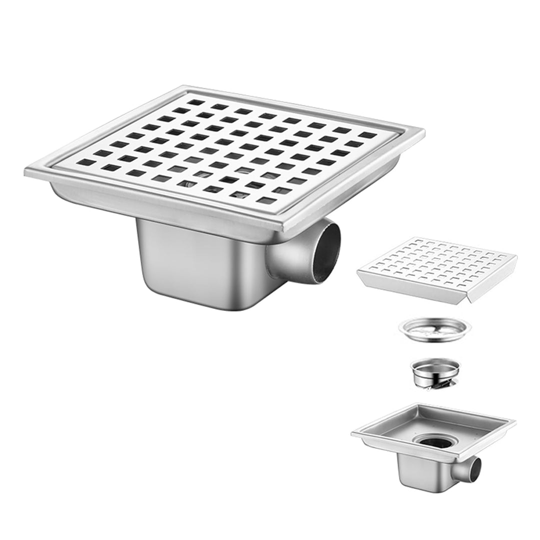 Bodenablauf Duschrinne Quadratisch Edelstahl,15x15cm,Bodenablauf Dusche Haarfilter 2 in 1 Befliesbar