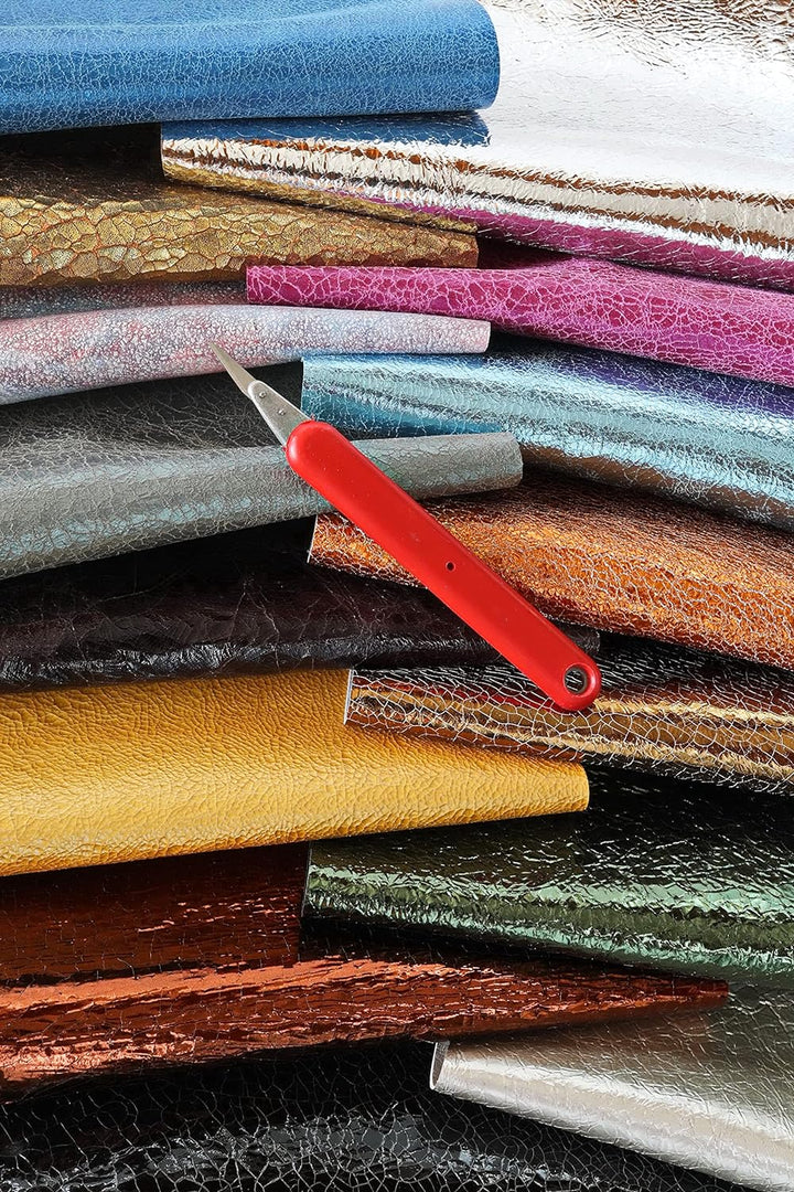 LA GARZARARA Craquele-Leder, Crack-Effekt, laminiert und nicht, Leder aus Stücken, verschiedene Farb