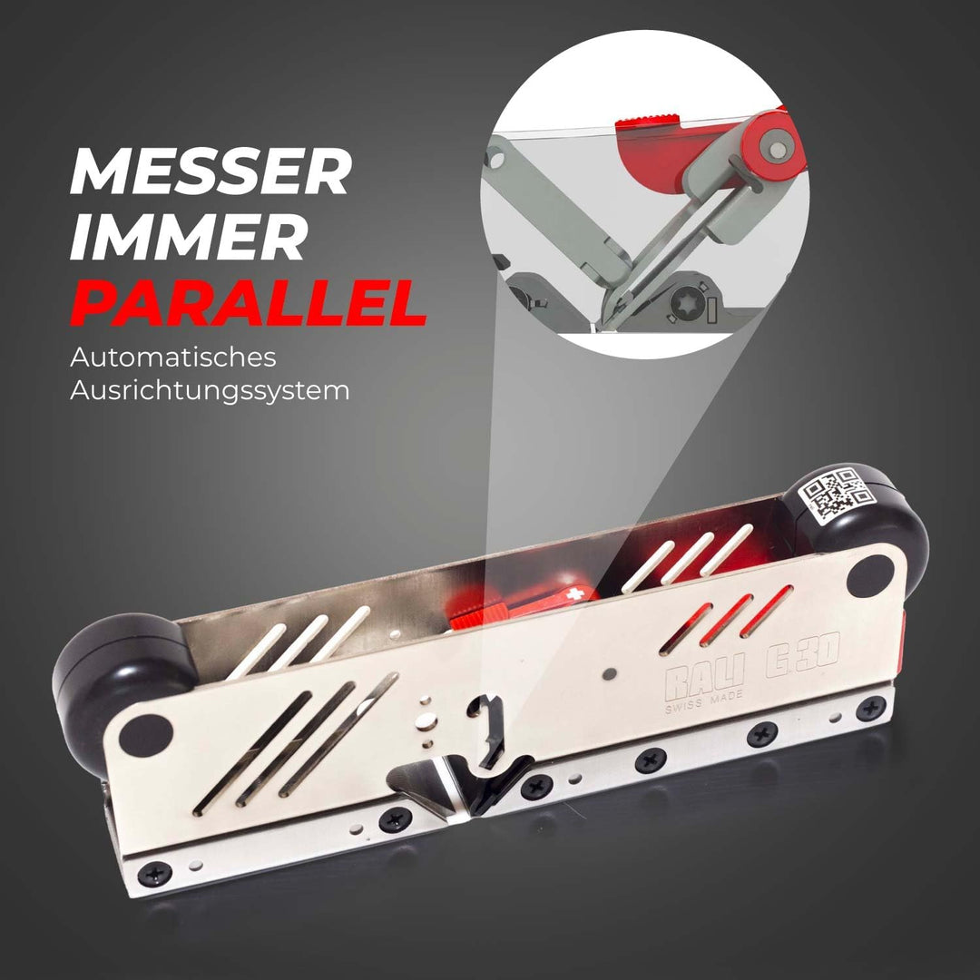 RALI G30 EVOLUTION N Handhobel mit Führungsschiene für Tischlerarbeiten. Kein Schärfen erforderlich