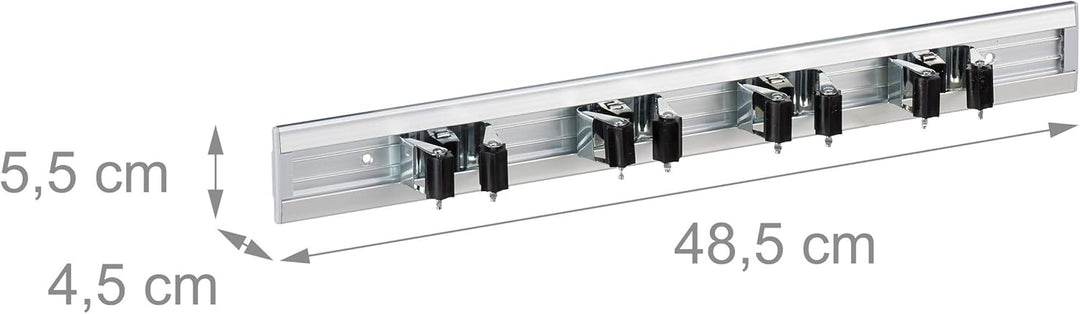 Relaxdays 10 x Gerätehalter Wandhalterung, Werkzeughalter für Wand, Ordnungsleiste Metall, Gartenger