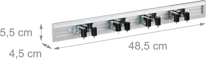 Relaxdays 3 x Gerätehalter Wandhalterung, Werkzeughalter für Wand, Ordnungsleiste Metall, Gartengerä