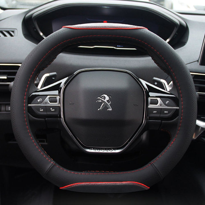 FMS PU Leder Lenkradhülle für Peugeot 4008 Lenkradabdeckung Auto Lenkradbezug, Langlebig, Atmungsakt
