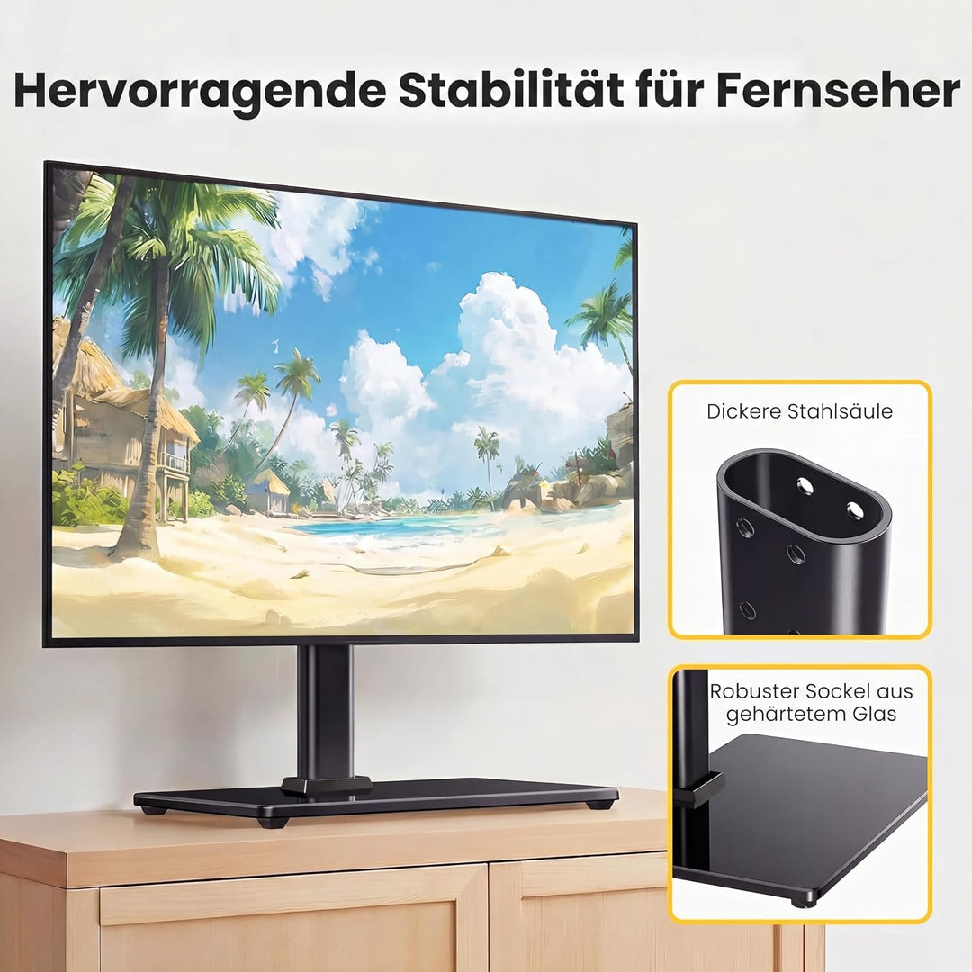 TV Ständer Schwenkbarer, Universal TV Standfuss für 32-60 Zoll LED LCD Flach &amp; Curved Fernseher bis