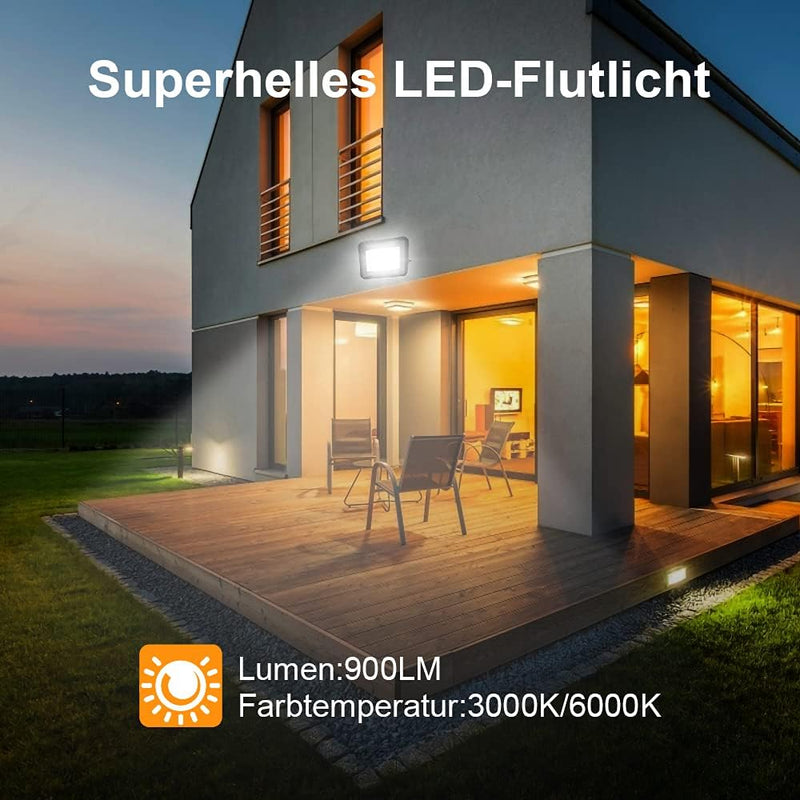 Lospitch 10X 10W LED Strahler Aussen, Superhell LED Fluter 6000K Kaltesweiss, LED Scheiwerfer IP66 W