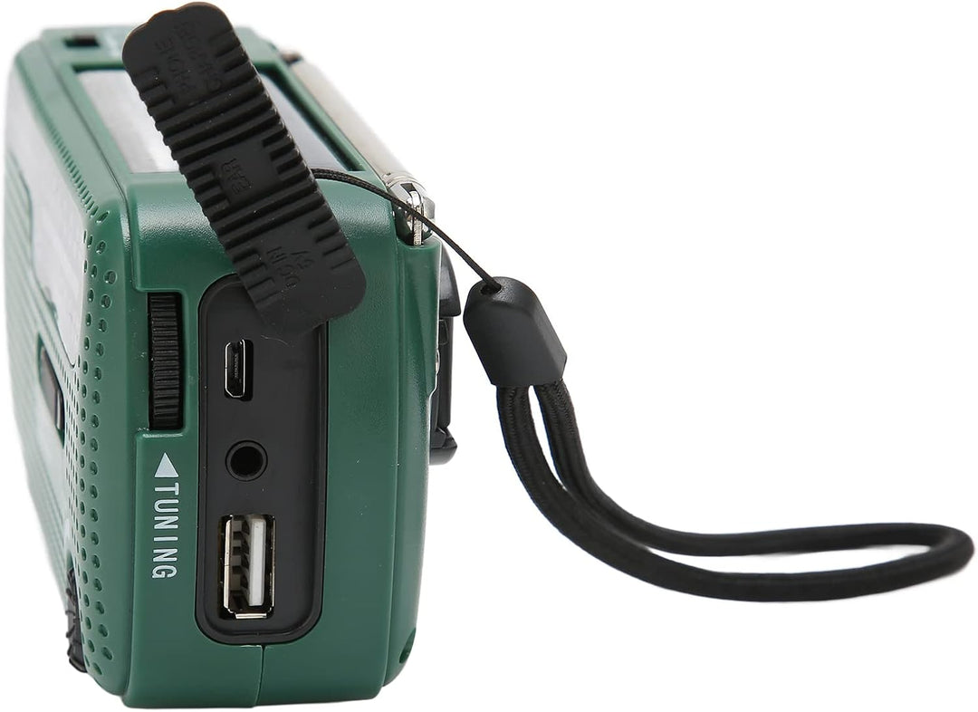 Notfall-Handkurbelradio Solar-Wind-Up-Radios mit USB-Handy-Ladegerät, Taschenlampe, tragbares AM/FM-