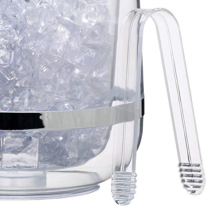 BarCraft Isolierter Eiskübel mit Deckel und Zangen in Geschenkbox, Kunststoff, 2,5 Liter