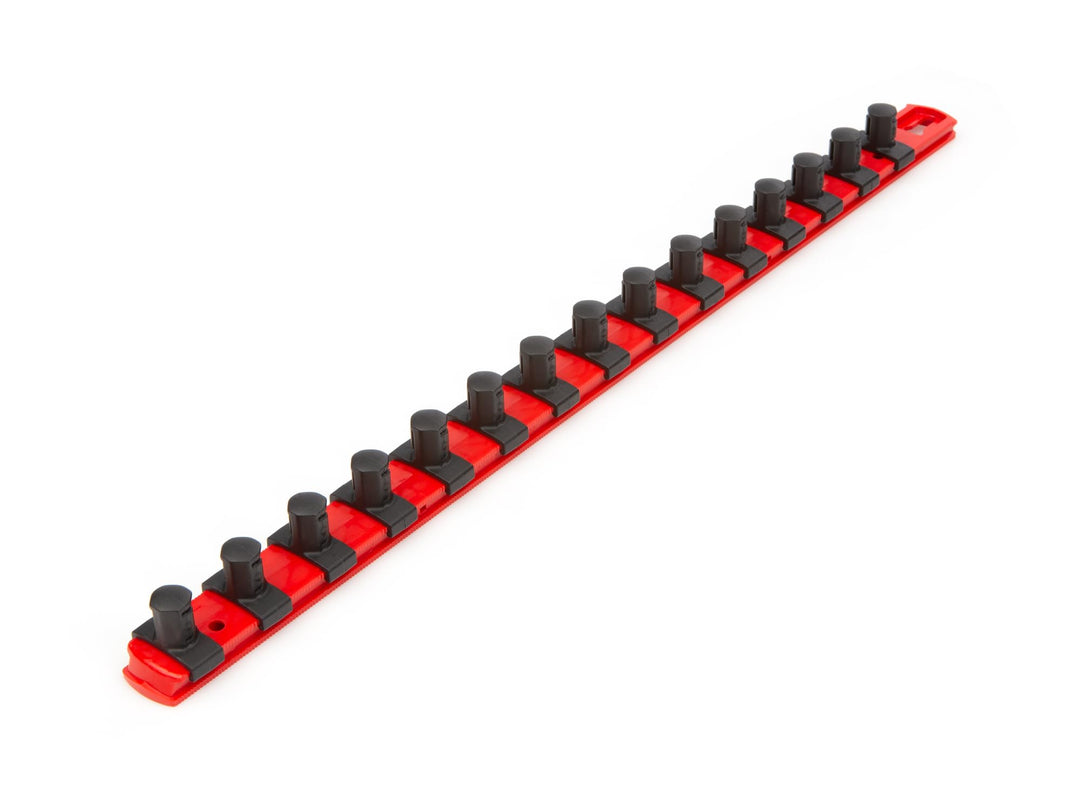 TEKTON 1/2-Zoll-Antrieb x 18-Zoll-Stecknussschiene, 15 Clips (rot) | OSR23115 | Hergestellt in den U