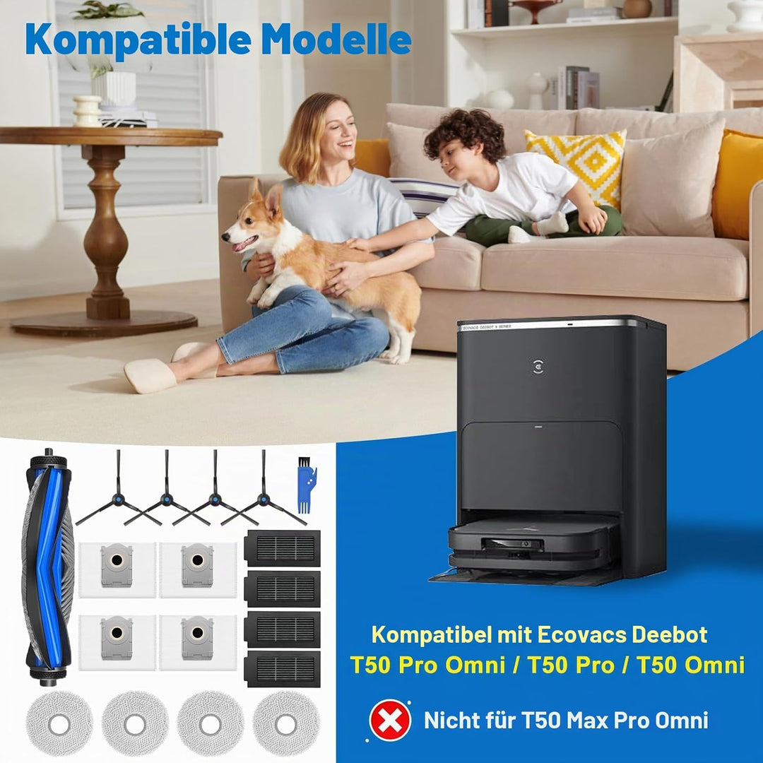 Ersatzteile für Ecovacs Deebot T50 Pro Omni/T50 Pro/T50 Omni Roboterstaubsauger-Zubehörset: 1 Hauptb