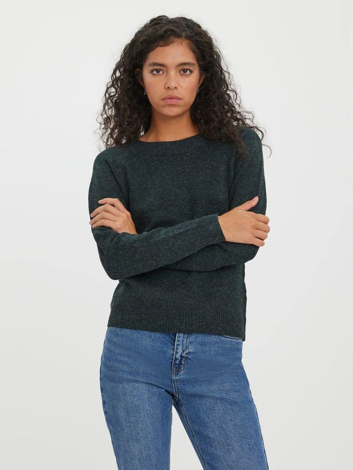 VERO MODA PETITE Damen Vmdoffy Ls O-Neck Blouse Ga Ptt Strickpullover XS Pine Grove/Detail:melange,