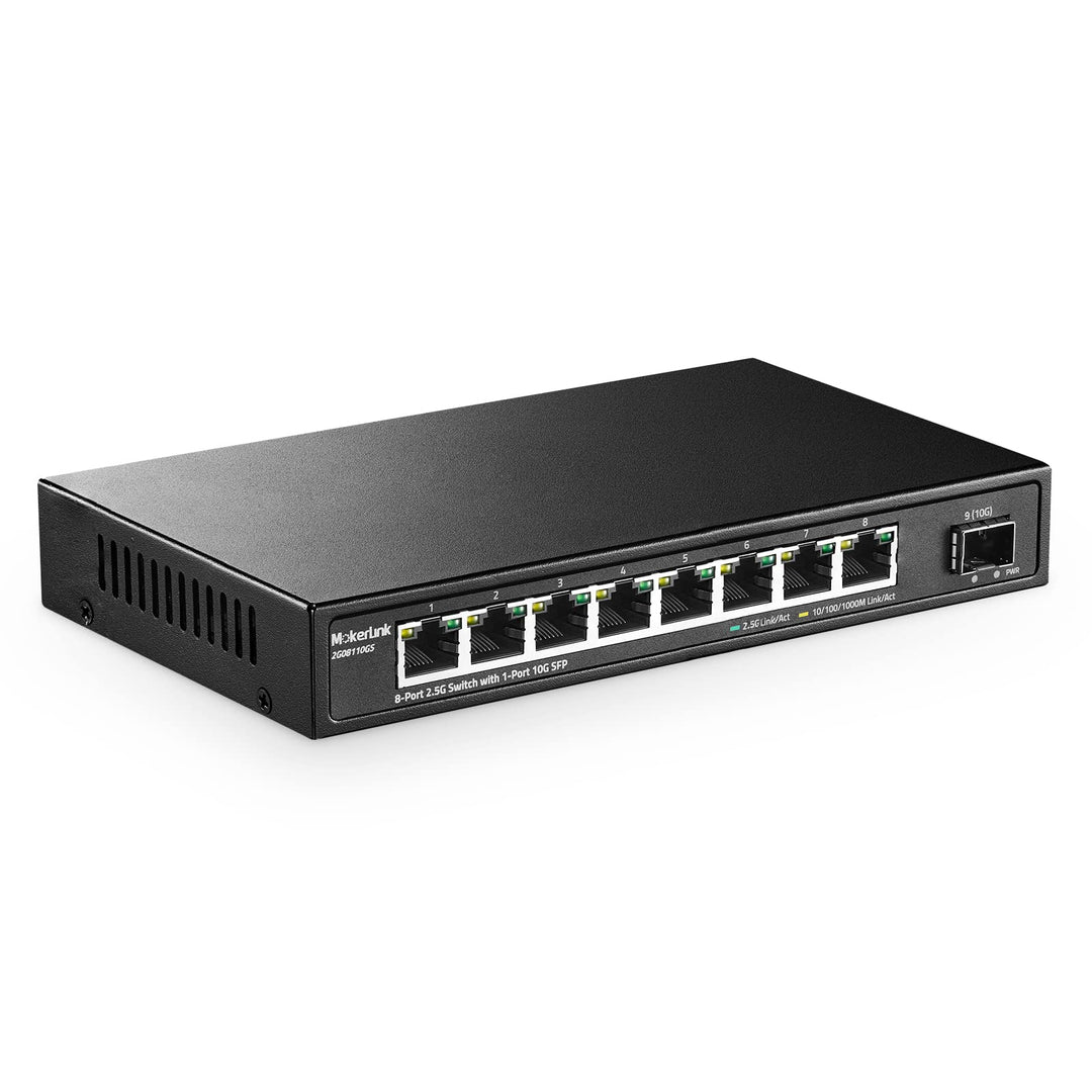 MokerLink 8 Port 2.5G Ethernet Switch mit 10G SFP, 8 x 2.5G Base-T Ports kompatibel mit 10/100/1000M