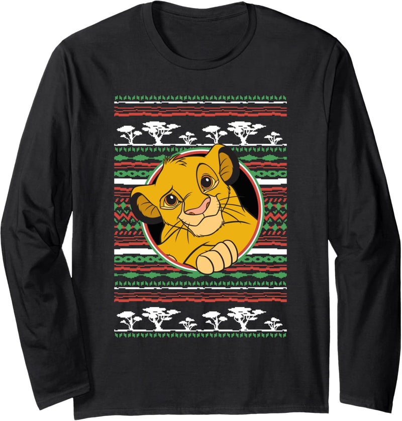 Disney The Lion King Simba Ugly Christmas Sweater Holiday Langarmshirt