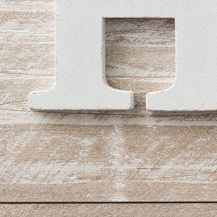 Feeby Bild auf Leinwand Haus 90x30 cm Kunstdruck modern Wohnung Herz Vintage rustikal Beige Leinwand