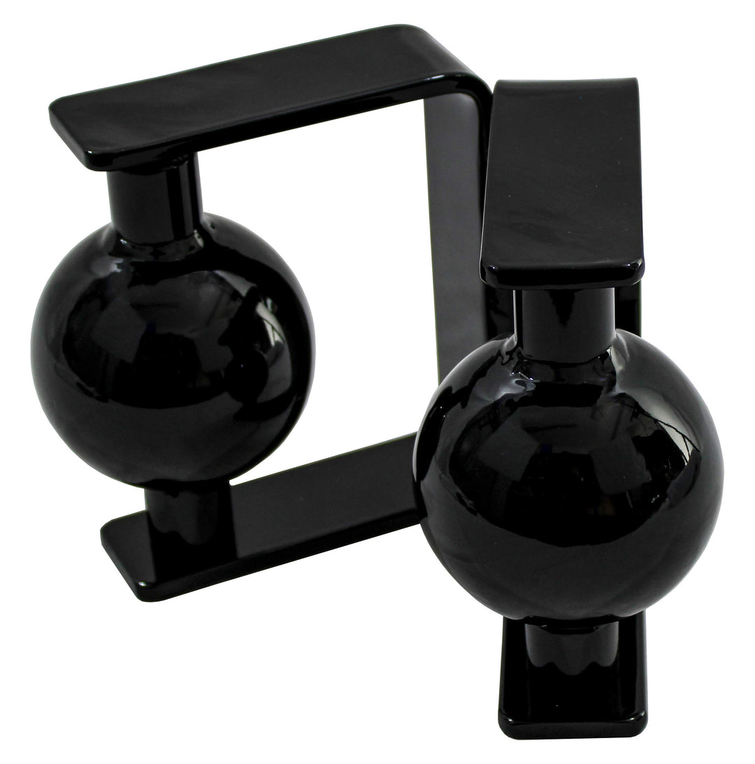 Zweihand Kugelgriff, Double Balled Rowing Handle, Arm und Griffkraft Trainingsgerät, Schwarz, doppel