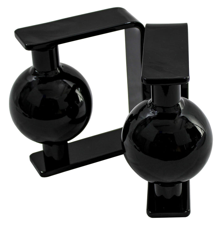 Zweihand Kugelgriff, Double Balled Rowing Handle, Arm und Griffkraft Trainingsgerät, Schwarz, doppel