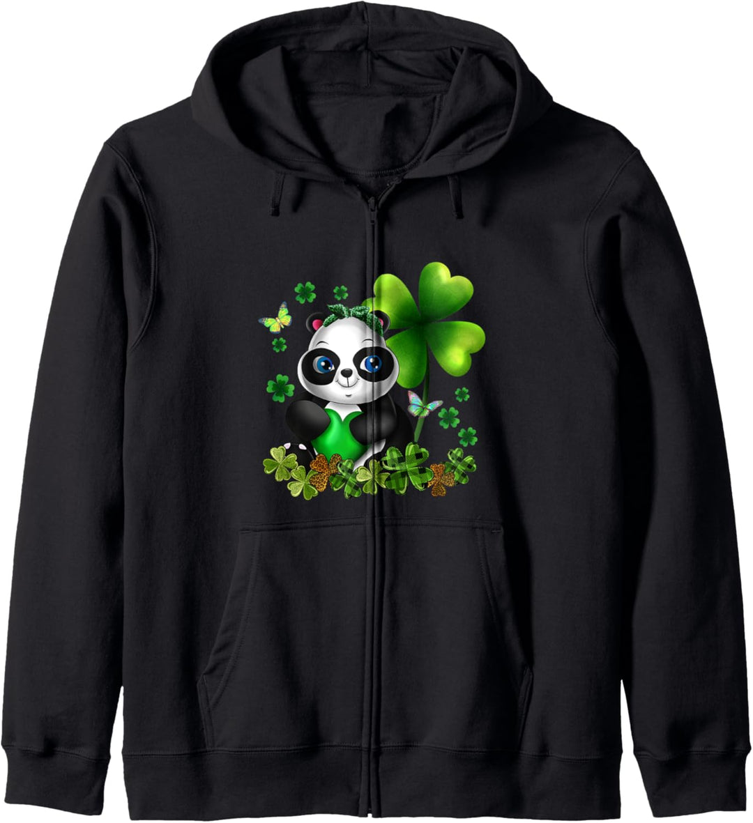 Mädchen St Patricks Day Kinder niedlichen Panda Green Kapuzenjacke