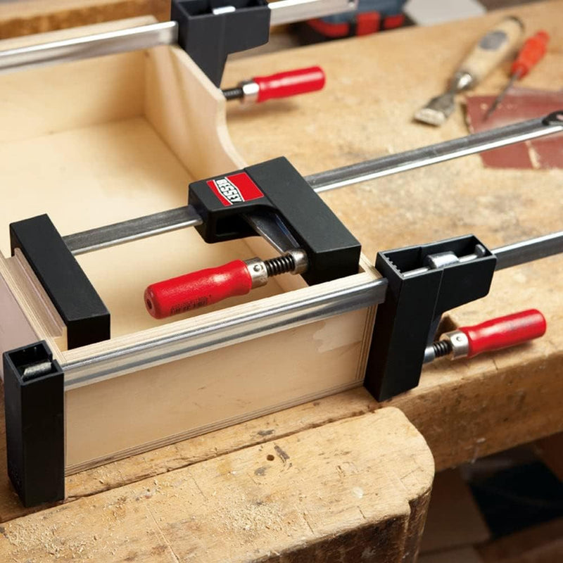 BESSEY UK3.006 UniKlamp Gehäuseklemme, 15,2 cm, Schwarz und Rot, mit hellem verzinktem Stahl