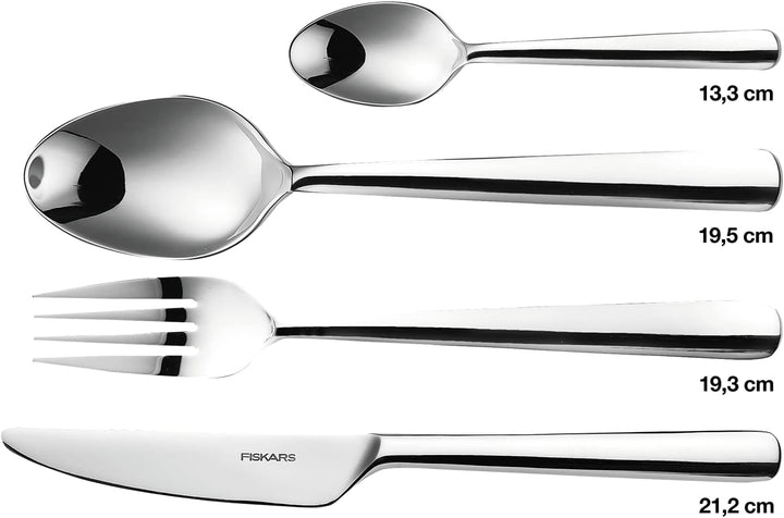 Fiskars Besteck-Set, 24-teilig, Qualitätsstahl, Silber/Poliert, Functional Form, 1002949 Besteck-Set