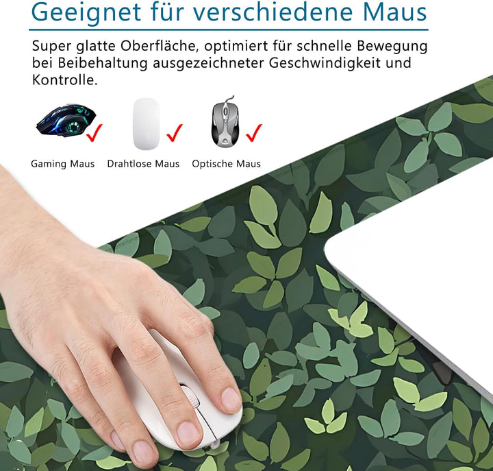 Grün Gaming Mousepad Katze Schreibtischunterlage 800x300mm XL Mousepad Niedlich Grosses Mauspad, Com