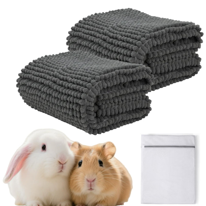 2 Stück Meerschweinchen Unterlage 60×40cm mit Waschbeutel – Waschbare Käfigeinlage & Käfigmatte für