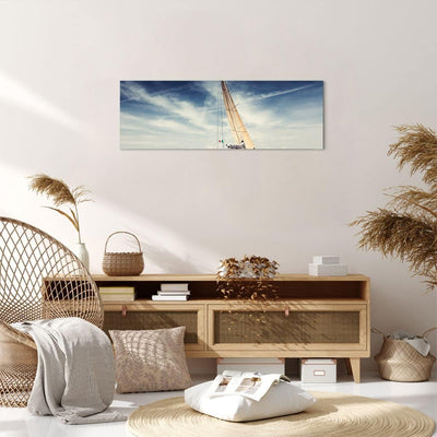 Panorama Bilder auf Leinwand Segeln Yacht Reise Leinwandbild 90x30cm Wandbilder Dekoration Wohnzimme