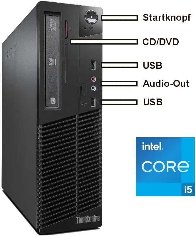 Lenovo - Schneller PC mit Intel Core i5 4430 - Desktop Computer + Silent Rechner für Büro & Home Off