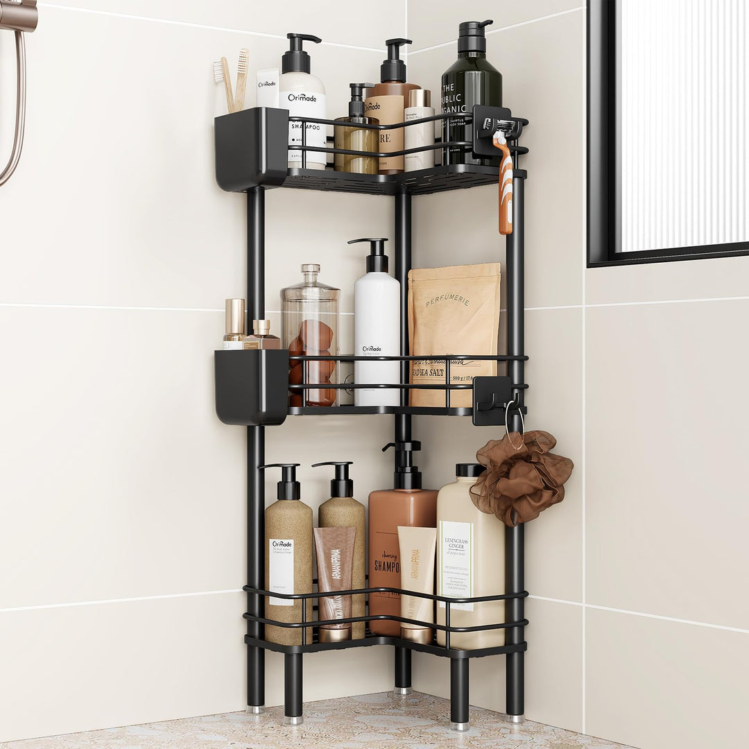 Orimade 3 Stück Duschregal Stehend Rostfrei,Ecke Duschablage Freistehende, Duschablage ohne Bohren f