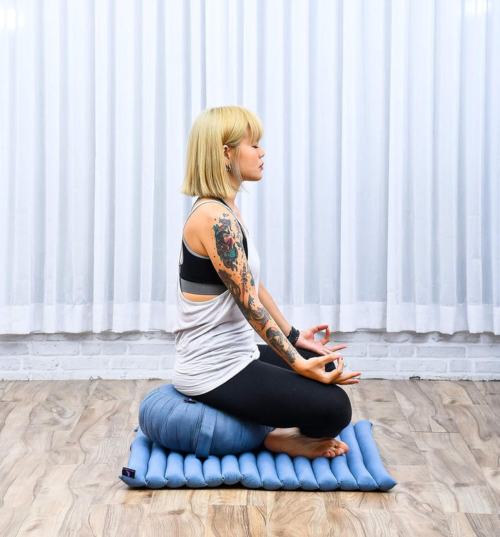 Leewadee Meditationskissen Set Sitzkissen Rund Zafu Yoga Kissen Zabuton Yogakissen Meditationskissen