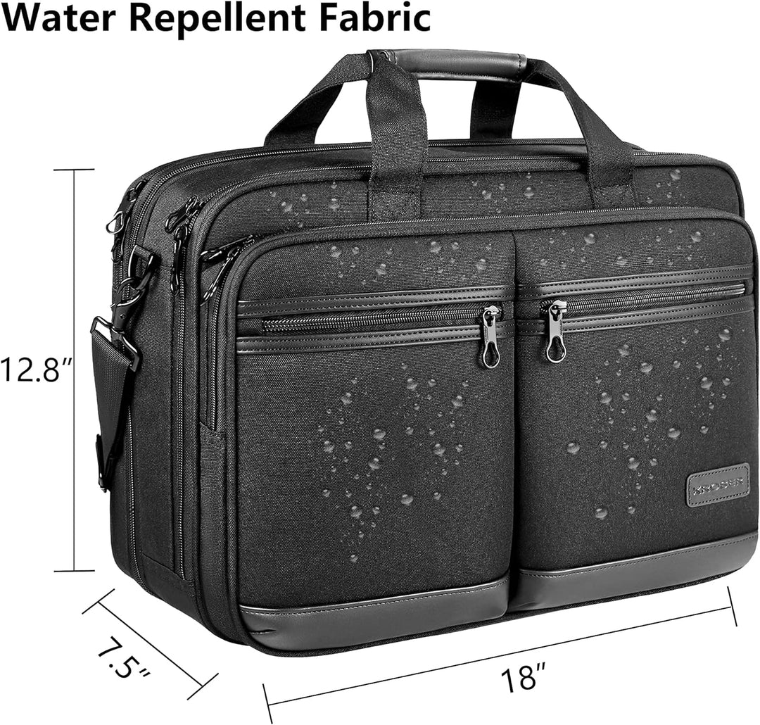 KROSER Laptoptasche Stilvolle Schultertasche Passt bis zu 17,3 Zoll Aktentasche Erweiterbare Wasserd