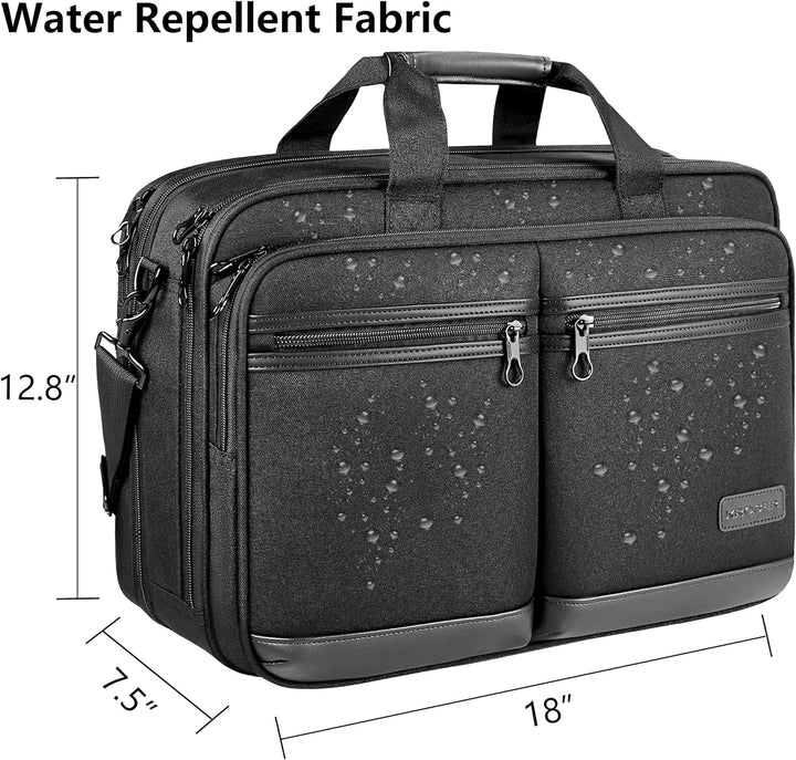 KROSER Laptoptasche Stilvolle Schultertasche Passt bis zu 17,3 Zoll Aktentasche Erweiterbare Wasserd