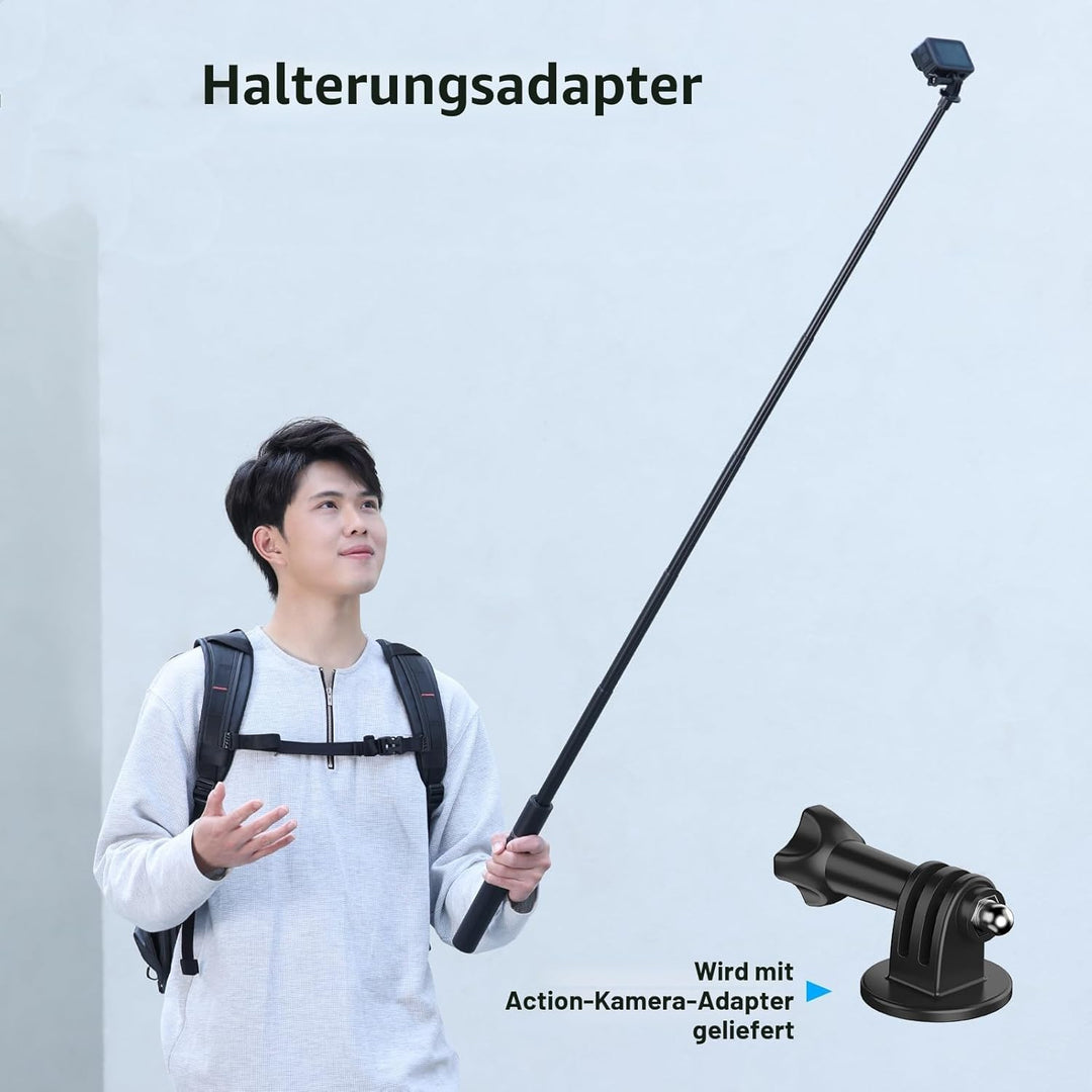 ULANZI 150cm Selfie Stick Stativ für Insta360 GO 3/X3/ONE RS/ONE X2/ONE X/GO 2/ONE R/ONE, TT52 Einbe