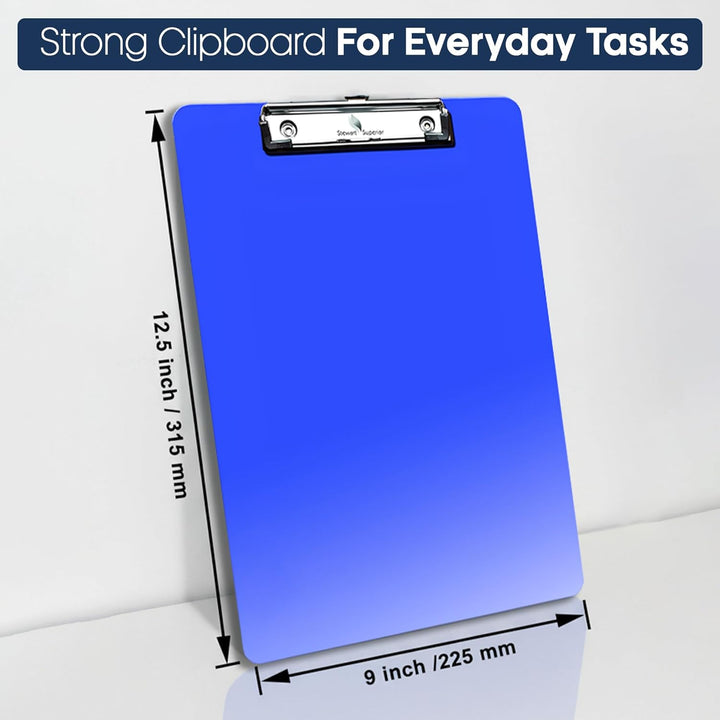 SECO A4 transparente Zwischenablage aus Kunststoff – blau – 12er-Pack Transparent Blau A4 12 Pack, T